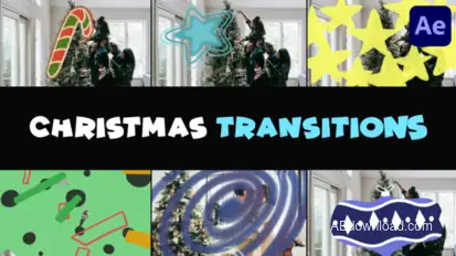 Christmas Cartoon Transitions | After Effects Elements template preview