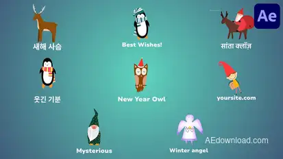 Christmas Characters Icons And Titles for After Effects Titles template preview