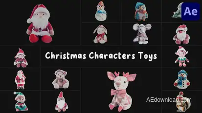 Christmas Characters Toys for After Effects Elements template preview