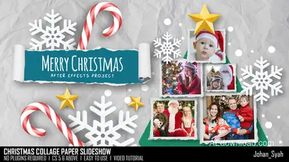 Christmas Collage Paper Slideshow Video Displays template preview