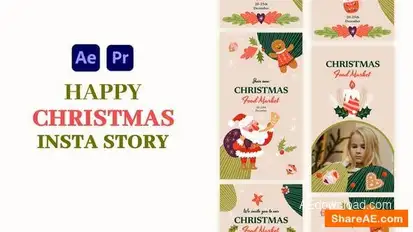 Videohive Christmas Food Market Instagram Story Openers template preview