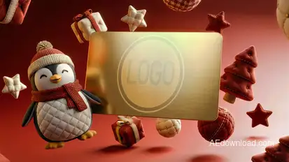 Christmas Gift Logo Opener Video Displays template preview