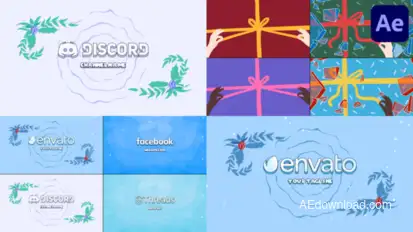 Christmas Gift Unboxing Logo Opener Pack | After Effects Logo Stings template preview