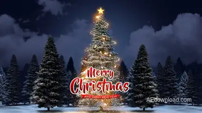 Christmas Greeting Deer Jump In The Forest Openers template preview