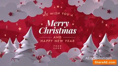 Christmas Greeting Paper Cutout Openers template preview