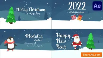 Christmas Greetings Scenes | After Effects Openers template preview