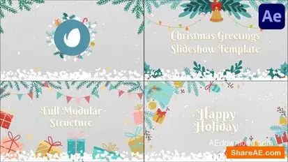 Christmas Greetings Slideshow | After Effects Openers template preview