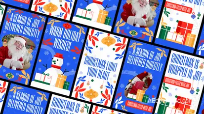 Christmas Greetings Social Media PACK After Effect Video Displays template preview