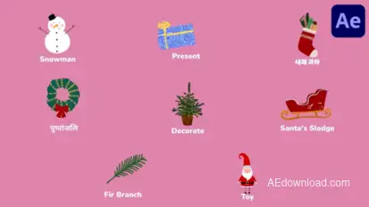 Christmas Icons And Titles for After Effects Titles template preview