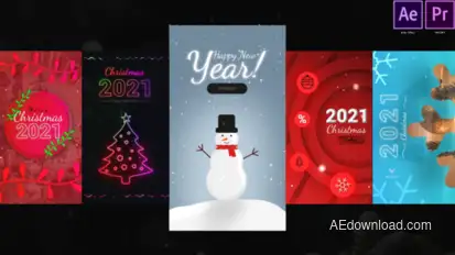 Christmas Instagram Stories Elements template preview