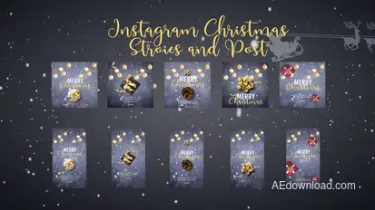 Christmas instagram stories and post broadcast-packages template preview