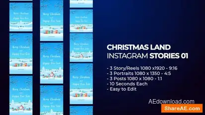 Christmas Instagram Stories Christmas Land 01 Openers template preview