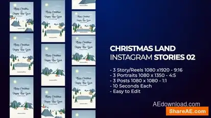 Christmas Instagram Stories Christmas Land 02 Openers template preview