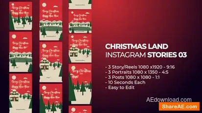 Christmas Instagram Stories Christmas Land 03 Openers template preview