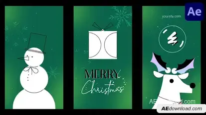 Christmas Morphing Vertical Logo Opener for After Effects Openers template preview