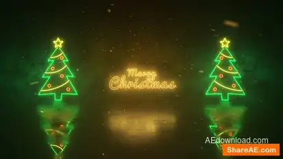Christmas Neon Lights Wishes Openers template preview