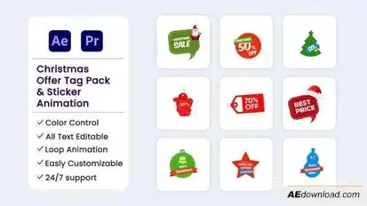 Videohive Christmas Offer Tag pack Elements template preview