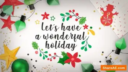 Christmas Paper Greetings Card Openers template preview