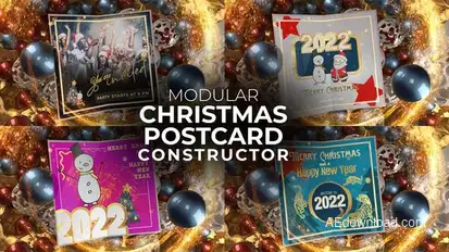 Christmas Postcard Elements template preview