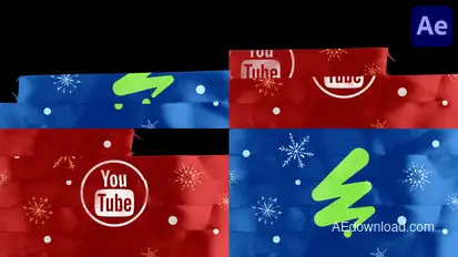 Christmas Ribbon Logo for After Effects Logo Stings template preview