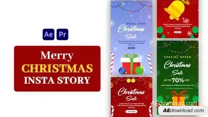 Videohive Christmas Sale Instagram Story Video Displays template preview