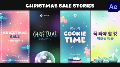 Christmas Sale Stories for After Effects Openers template preview