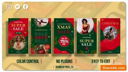 Christmas Sale Stories V1 Openers template preview