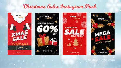 Christmas Sales Instagram Story Pack 2 Openers template preview