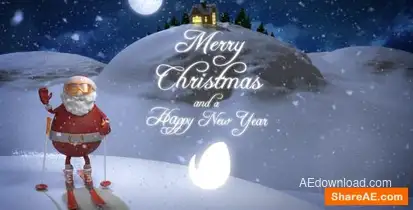 Christmas Santa Ski Openers template preview