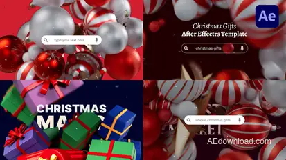 Christmas Shopping Search Bars – 3D Holiday Promo Pack Openers template preview