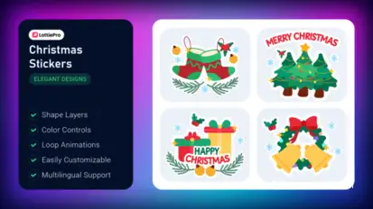 Christmas Stickers Elements template preview