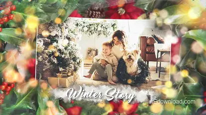 Christmas Story Winter Slideshow Video Displays template preview