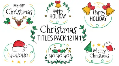 Christmas Titles Pack 12 in 1 Titles template preview