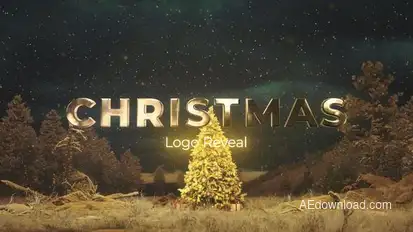 Christmas Tree Logo Reveal | Cinematic Holiday Intro Logo Stings template preview
