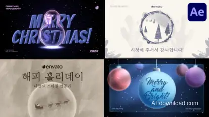 Christmas Typography | After Effects Titles template preview