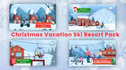 Christmas Vacation Ski Resort Advertisement Pack Openers template preview