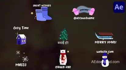 Christmas Winter Animations for After Effects Titles template preview
