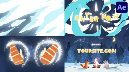 Christmas Winter Forest Logo | After Effects Logo Stings template preview