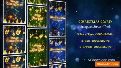 Christmas Wishes - Instagram Stories Openers template preview