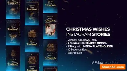 Christmas Wishes Instagram Stories Openers template preview