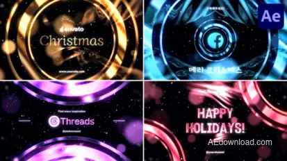Christmas Wishes Time Typography for After Effects Titles template preview