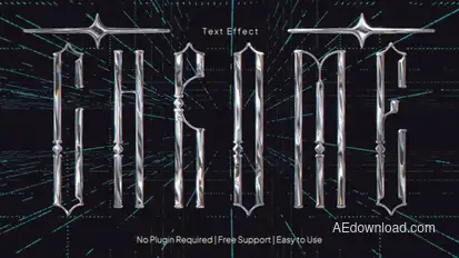 Chrome Text Effect Titles template preview