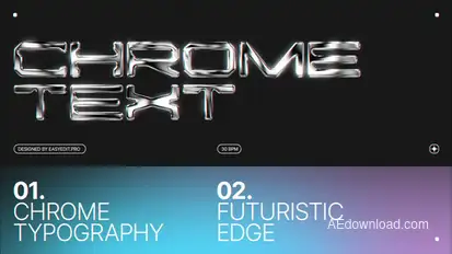 Chrome Typography Titles template preview