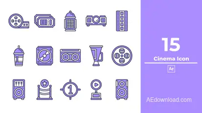 Cinema Icon After Effect Elements template preview