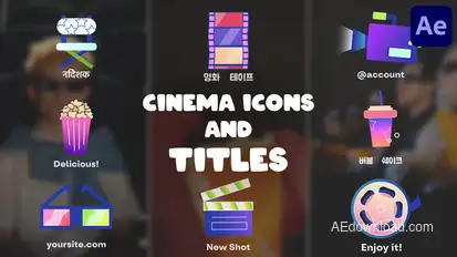 Cinema Icons And Titles for After Effects Titles template preview