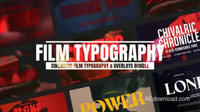 Cinematic Film Typography & Vintage Overlays Bundle Titles template preview