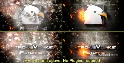 Cinematic Fire Impact Logo Logo Stings template preview