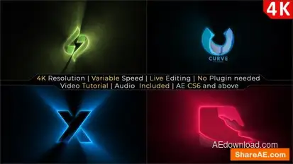 Cinematic Light Rays Logo Reveal Logo Stings template preview