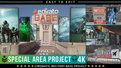 Cinematic Military Base Titles Video Displays template preview