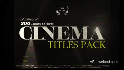 Cinematic Movie Titles Pack For After Effects: 300 Unique & Responsive Film Typography Layouts Titles template preview